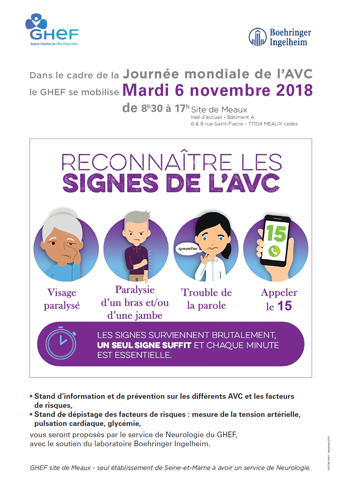 AVC Accident Vasculaire Cérébral Meaux GHEF prévention