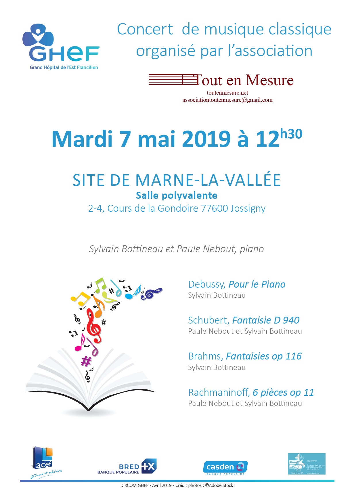 concert piano GHEF Marne-la-Vallee Hopital