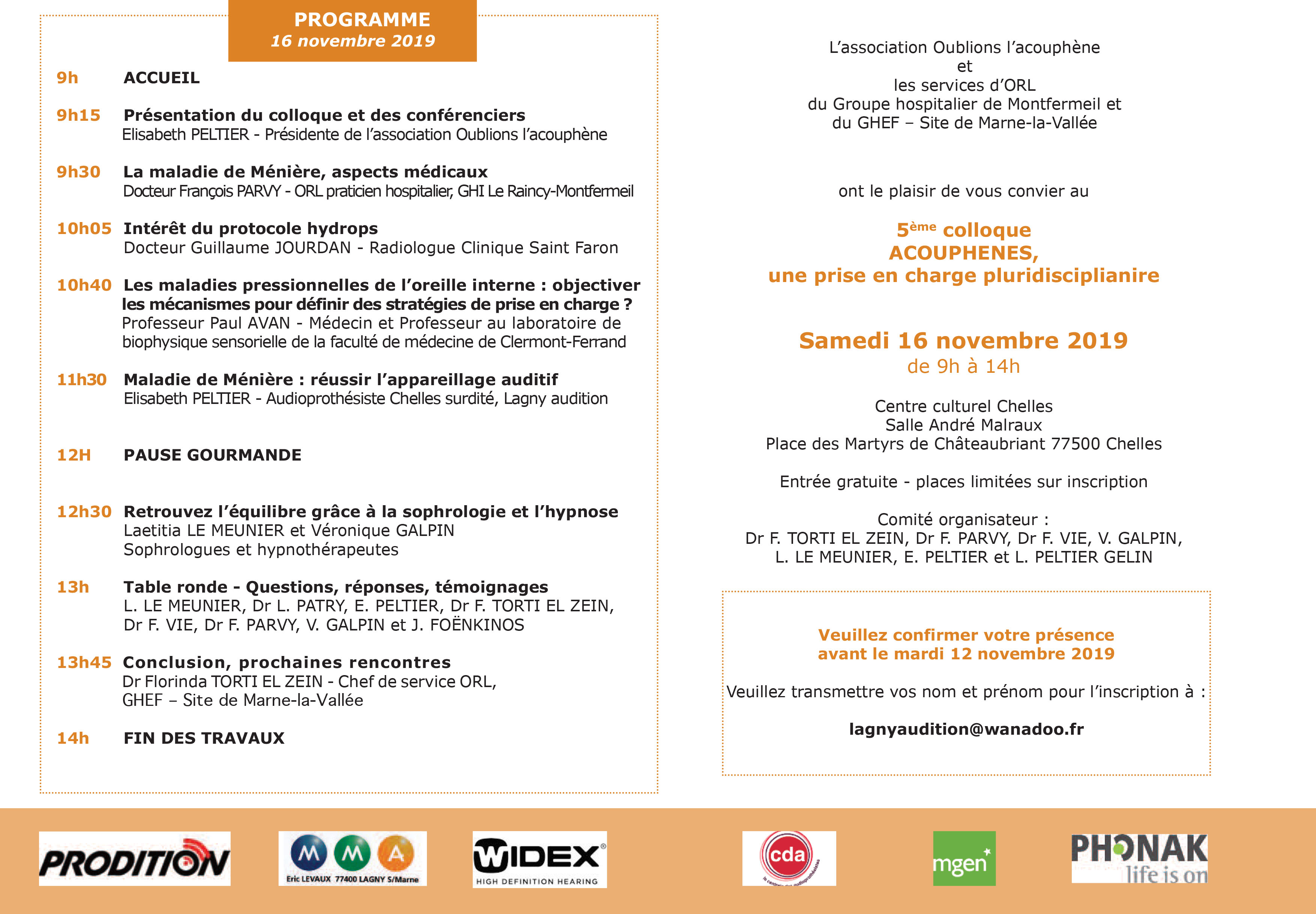 programme acouphene colloque GHEF
