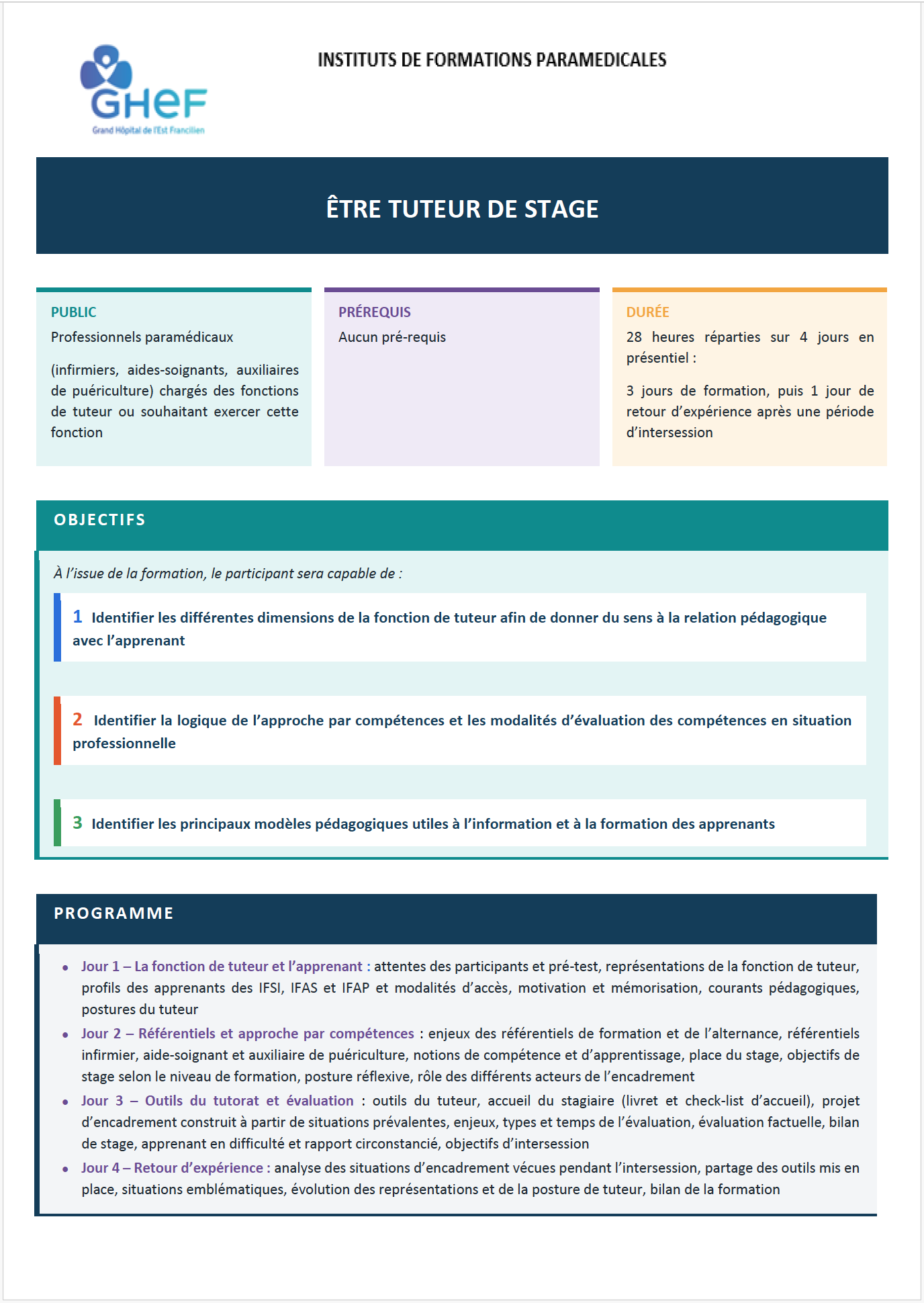 GHEF - IFP - Formation Tutorat