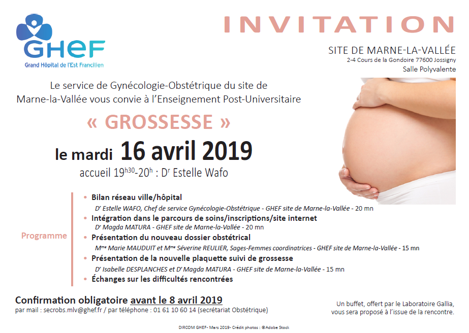 EPU, Enseignement post universitaire, Grossesse, Gynecologie, Obstetrique, GHEF, Marne_la_Vallee